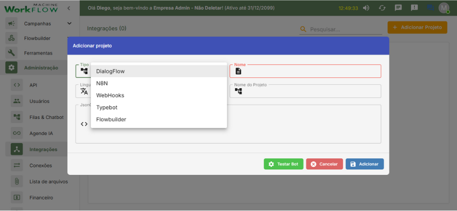 Painel de Integração